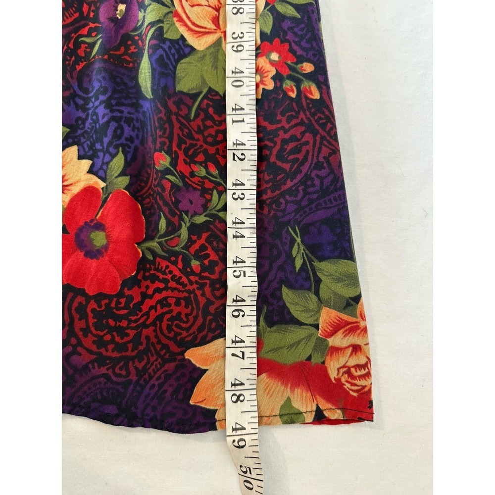 Vintage 90s Cottagecore Midi Dress Pockets Belted Sz 8 Moody Floral Fairy‎ - Picture 7 of 7
